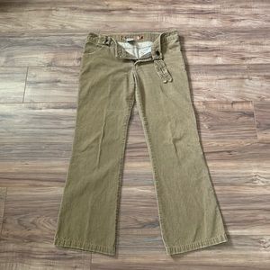 Tan corduroy pants size 11 low rise flare leg